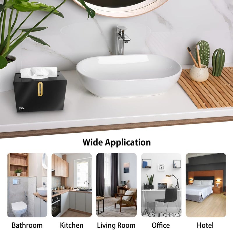 H4N Multifold Hand Paper Towel Dispenser Countertop, Compact Design, Single Sheet Dispensing for Home and Commercial Use, Black - Image 2